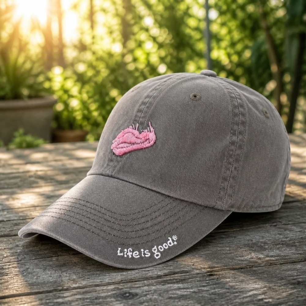 Life is Good Baseball Cap Womens OS Brown Heart Tattered Chill Cap Adjustable